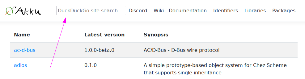 DuckDuckGo site search