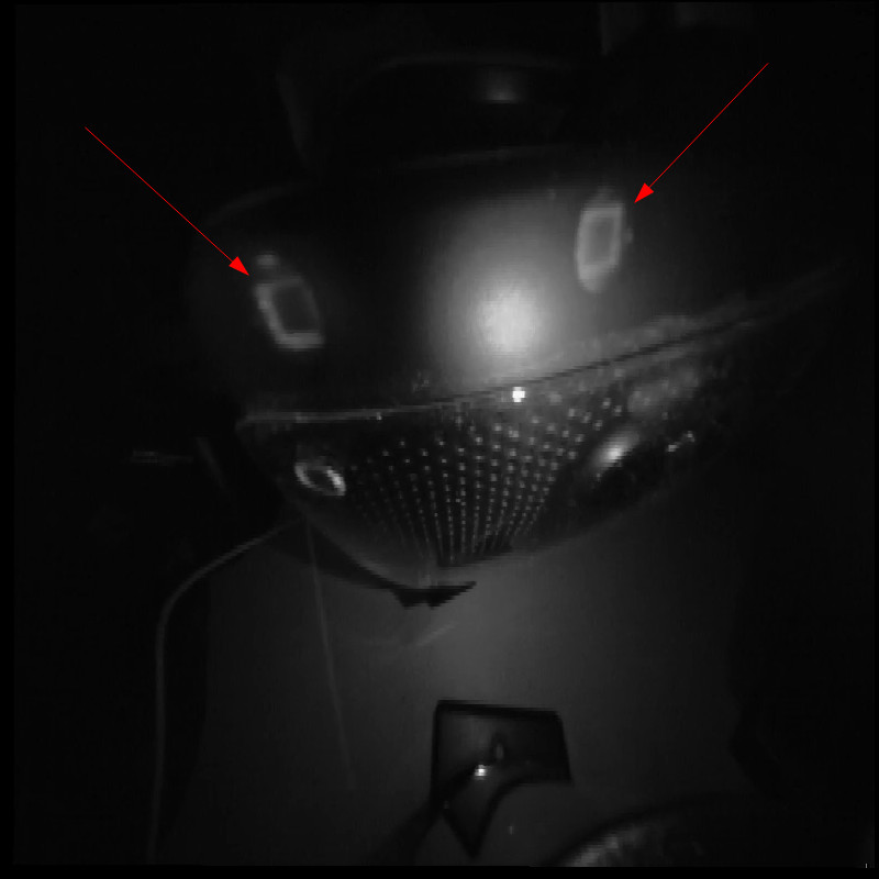 The Valve Index HMD top, showing IR-transparent spots for sensors